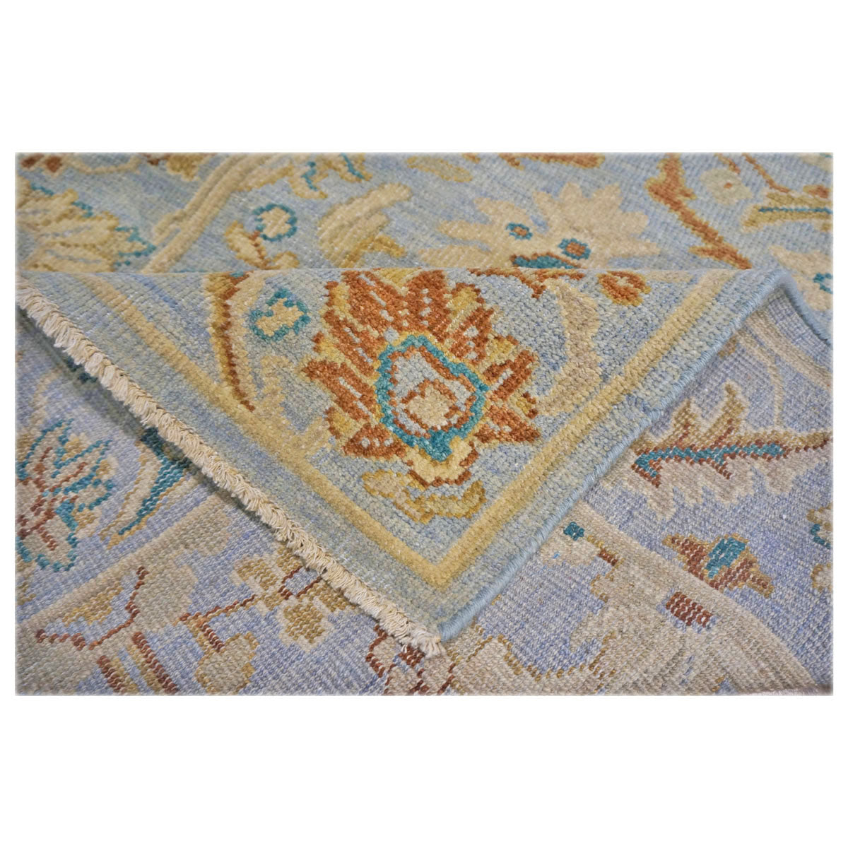 Afghan Sultanabad Masters Wool 3x5 Grey, Ivory & Teal Handmade Area Rug #1143768