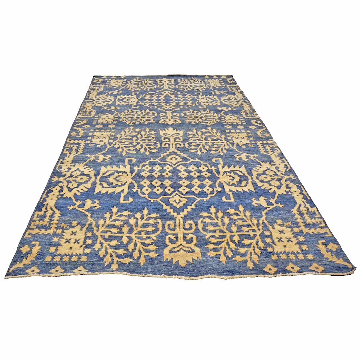 Afghan Sultanabad Wool 5x9 Blue & Beige Handmade Area Rug #1144041
