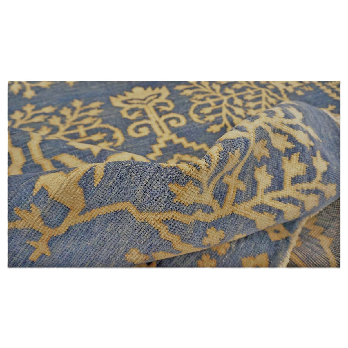 Afghan Sultanabad Wool 5x9 Blue & Beige Handmade Area Rug #1144041