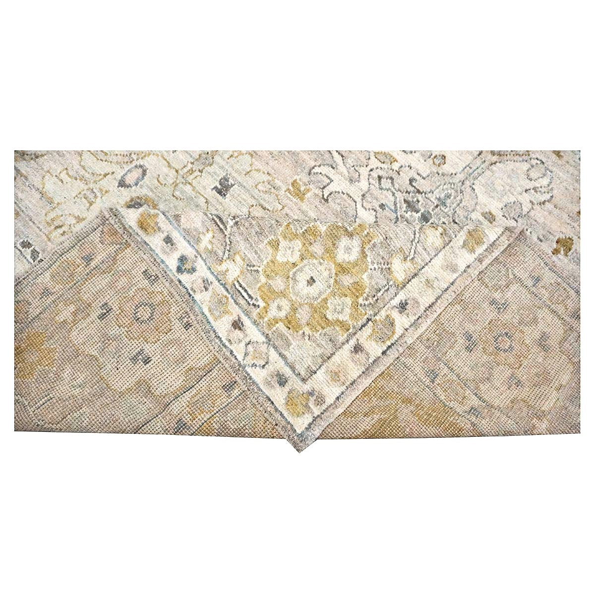 21st Century Turkish Oushak Wool 10x14 Beige, Ivory, & Gold Handmade Area Rug #1144072