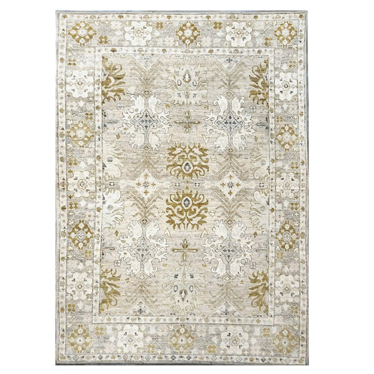 21st Century Turkish Oushak Wool 10x14 Beige, Ivory, & Gold Handmade Area Rug #1144072
