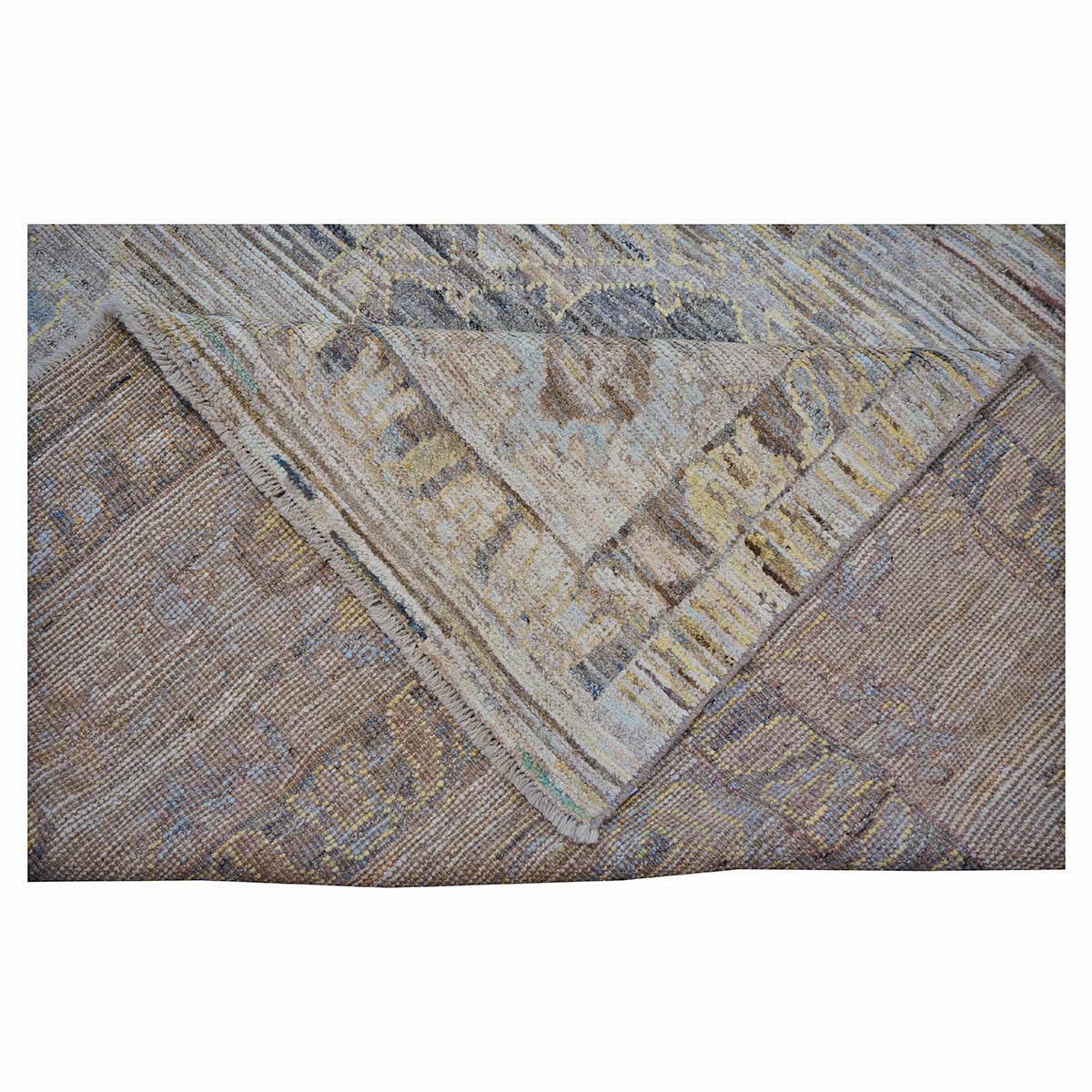 Turkish Oushak Wool 12x16 Ivory, Tan & Charcoal Handmade Area Rug #1144085