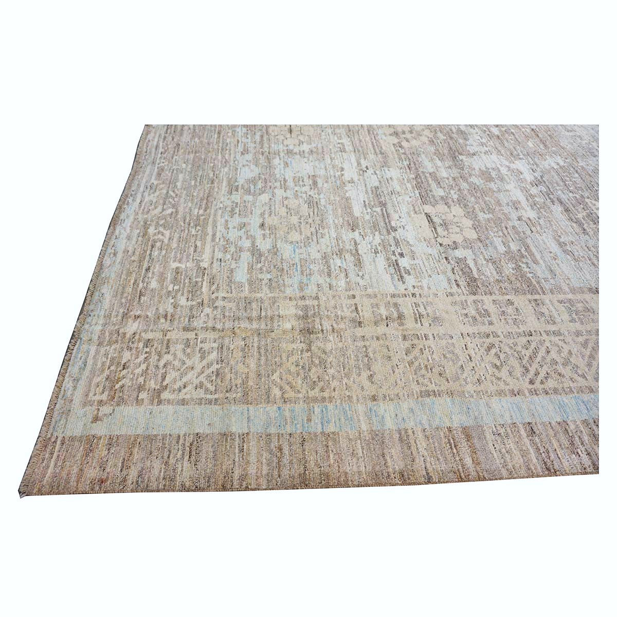 21st Century Turkish Oushak Wool 12x14 Grey & Light Blue Handmade Area Rug #1144086