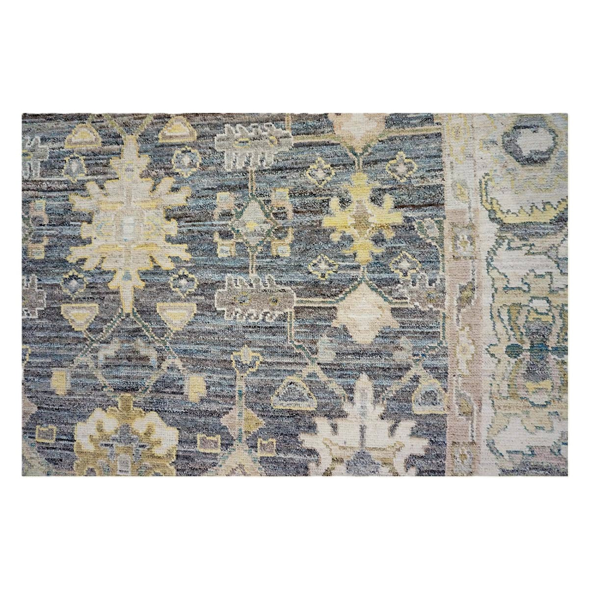 21st Century Turkish Oushak Wool 9X14 Gold, Ivory & Gray Handmade Area Rug #1144102