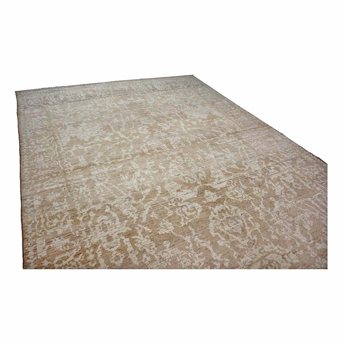 Persian Sultanabad Wool 10x13 Tan & Ivory Handmade Area Rug #1144103