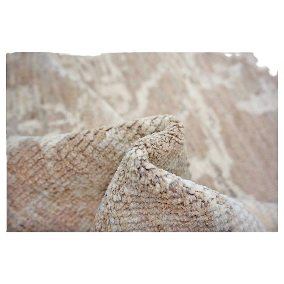 Persian Sultanabad Wool 10x13 Tan & Ivory Handmade Area Rug #1144103