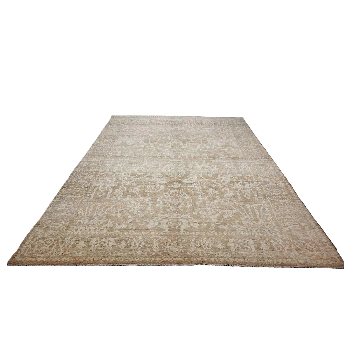 Persian Sultanabad Wool 10x13 Tan & Ivory Handmade Area Rug #1144103