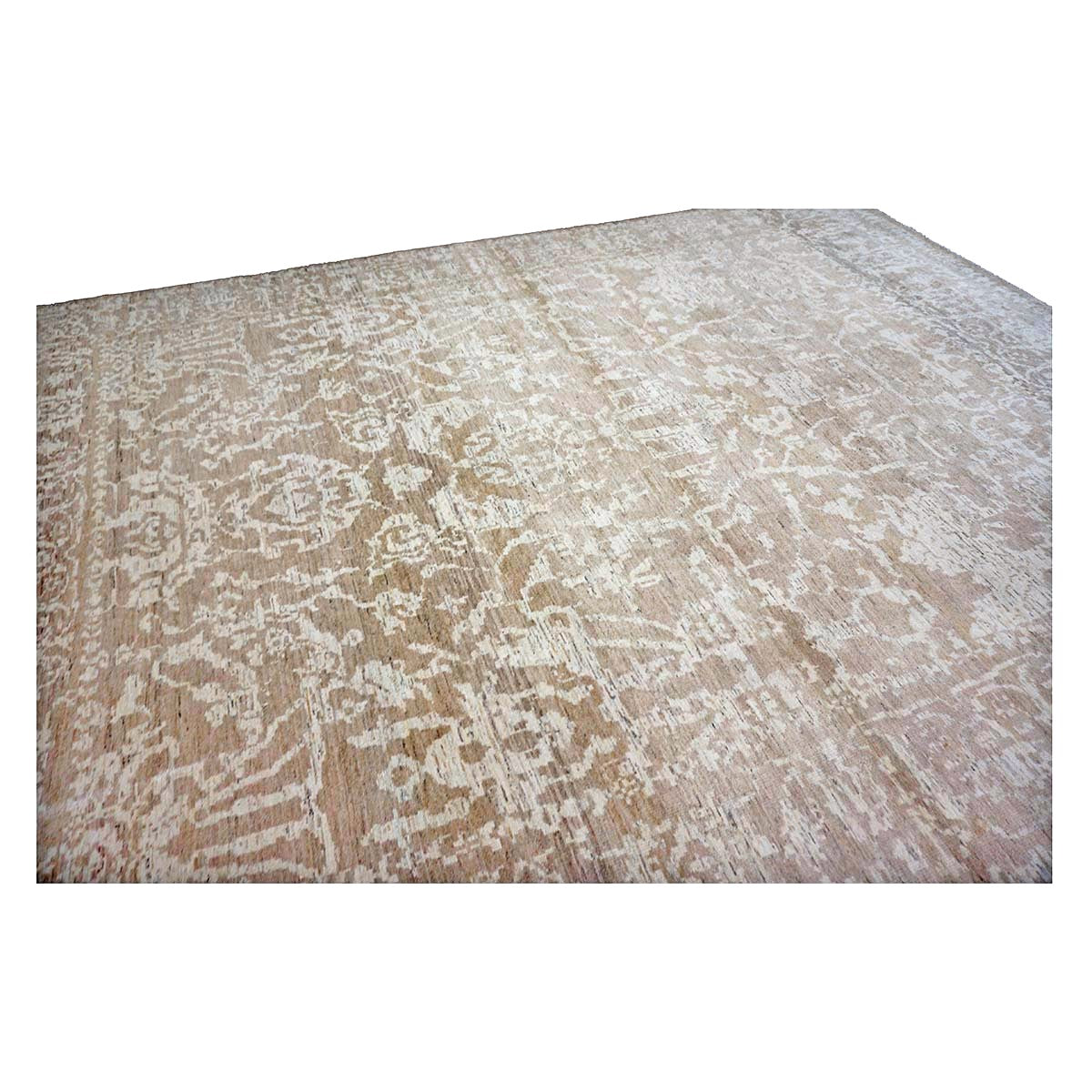 Persian Sultanabad Wool 10x13 Tan & Ivory Handmade Area Rug #1144103