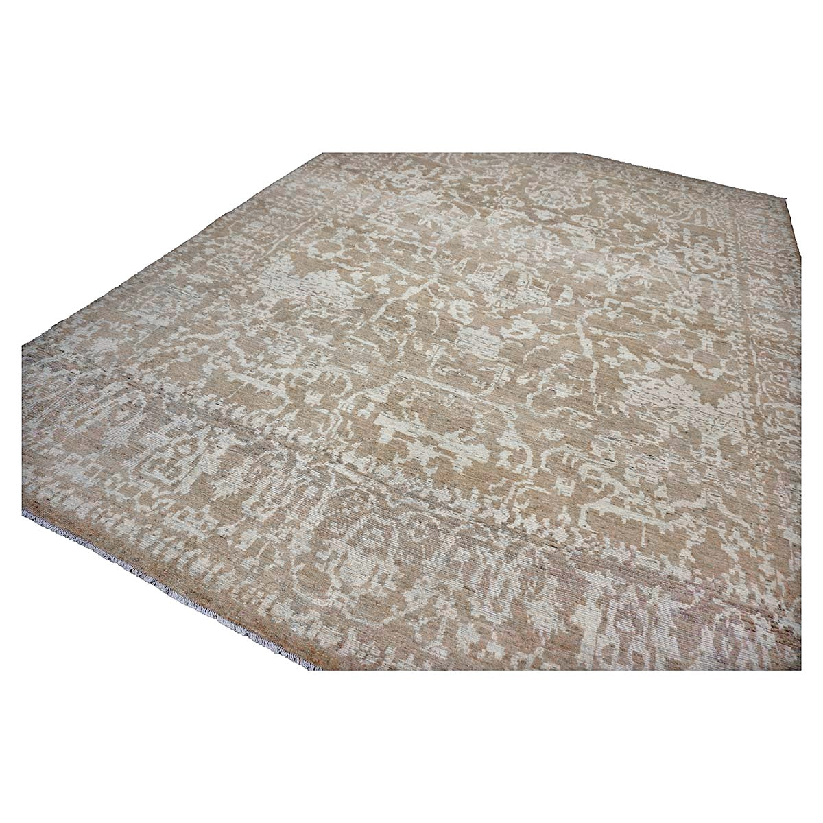 Persian Sultanabad Wool 10x13 Tan & Ivory Handmade Area Rug #1144103