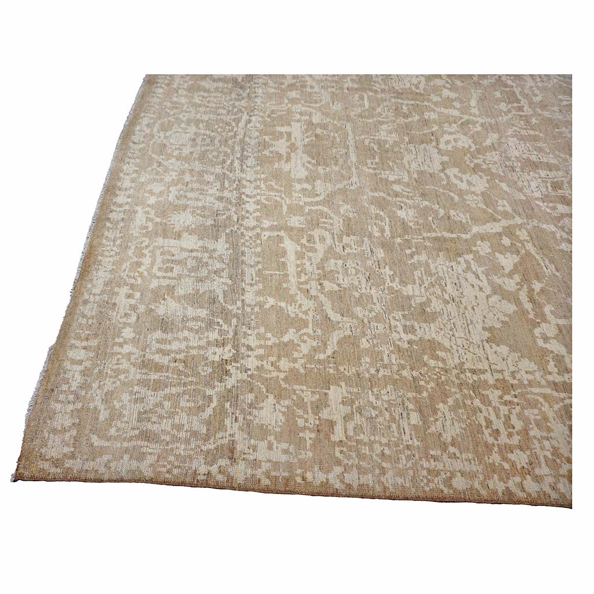 Persian Sultanabad Wool 10x13 Tan & Ivory Handmade Area Rug #1144103