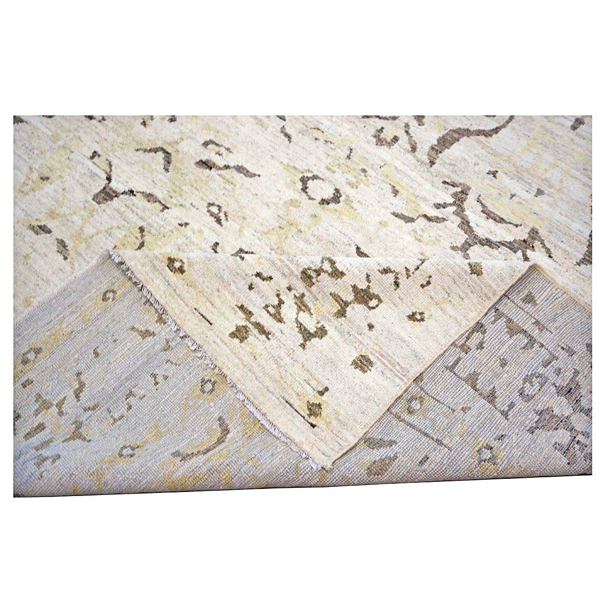 Persian Sultanabad Wool 10x14 Ivory, Yellow & Charcoal Handmade Area Rug #1144126