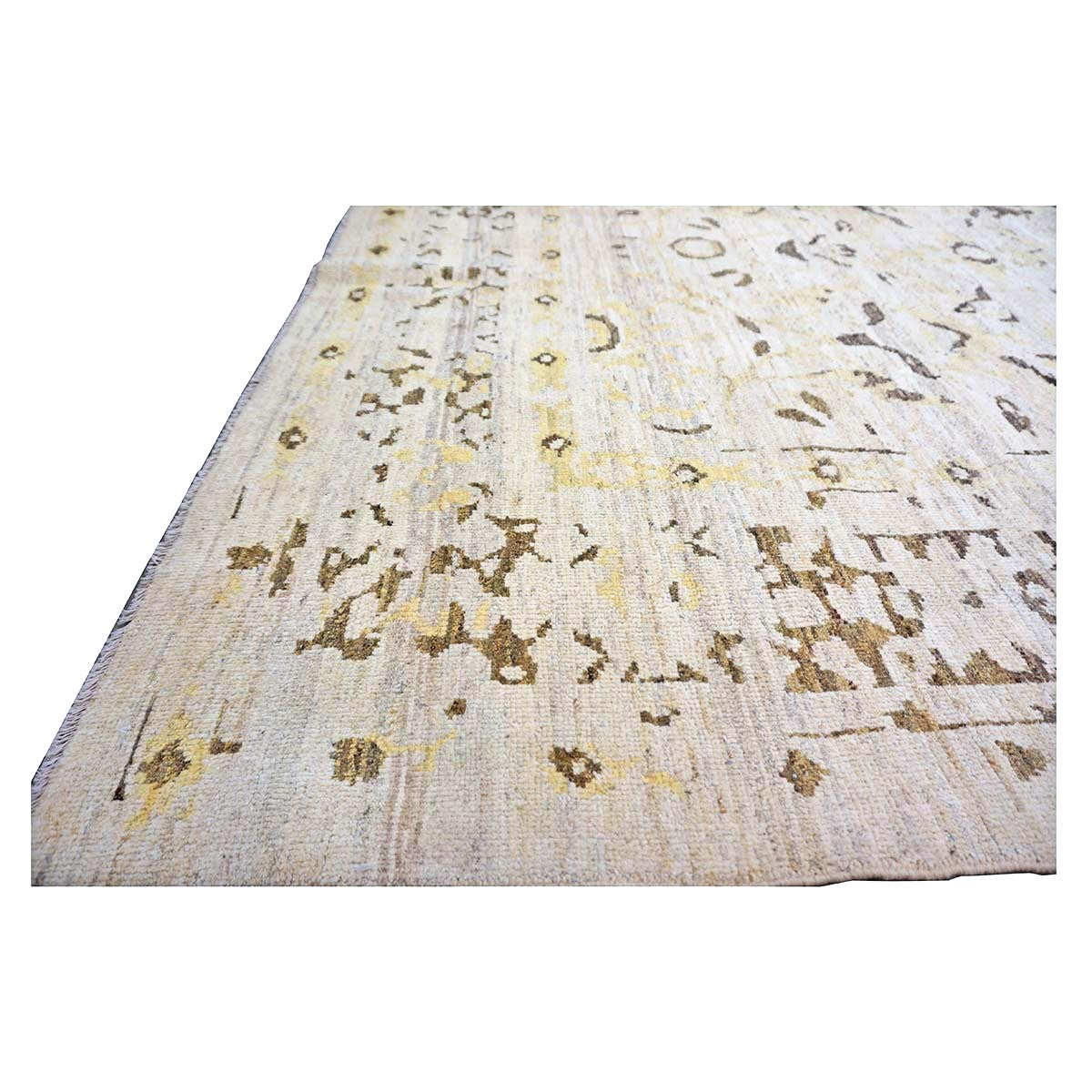 Persian Sultanabad Wool 10x14 Ivory, Yellow & Charcoal Handmade Area Rug #1144126