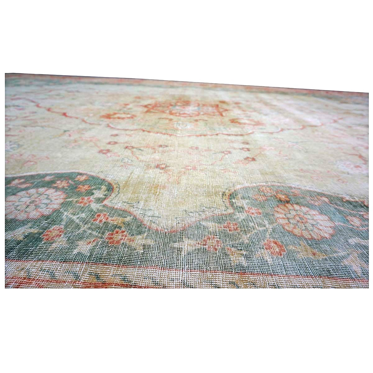 Antique Turkish Sivas Wool 14x19 Ivory, Blue & Red Handmade Oversized Area Rug #1144248