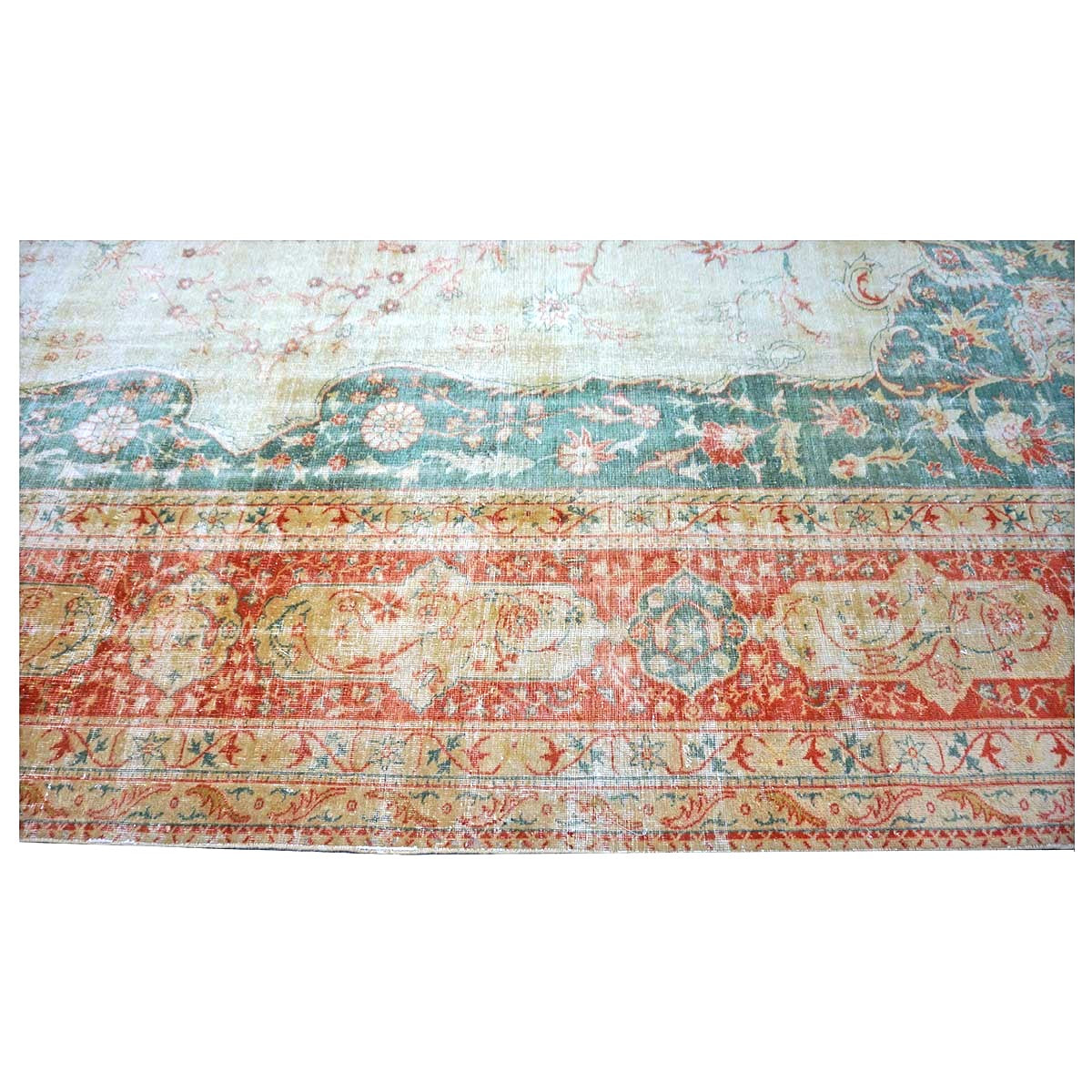 Antique Turkish Sivas Wool 14x19 Ivory, Blue & Red Handmade Oversized Area Rug #1144248