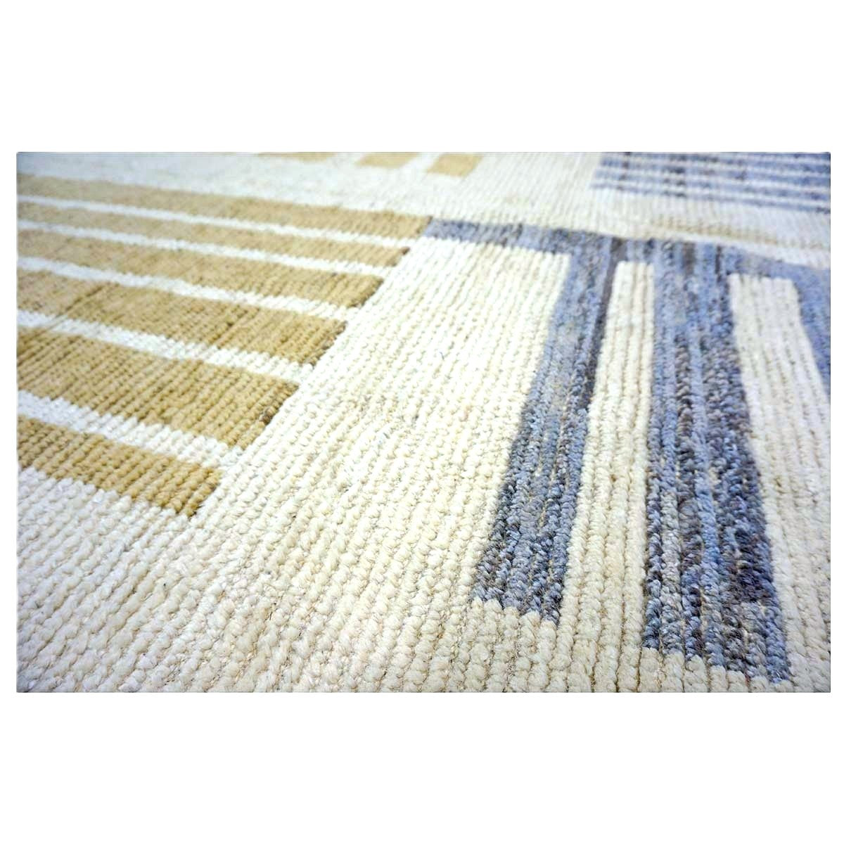 Afghan Tribal Mid-Modern Wool 13x16 Ivory & Tan Handmade Area Rug #1144733