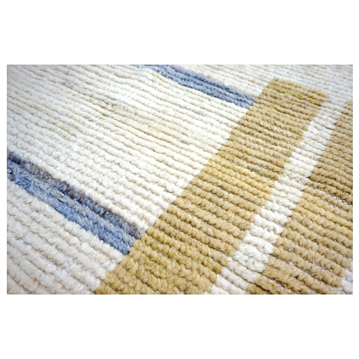 Afghan Tribal Mid-Modern Wool 13x16 Ivory & Tan Handmade Area Rug #1144733