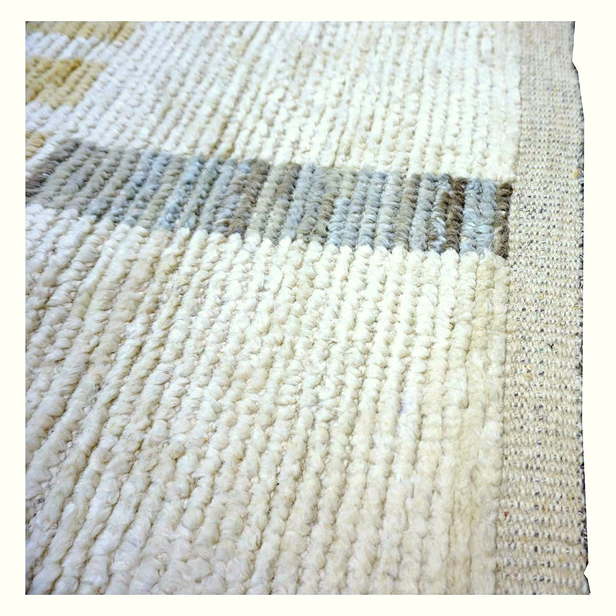 Afghan Tribal Mid-Modern Wool 13x16 Ivory & Tan Handmade Area Rug #1144733