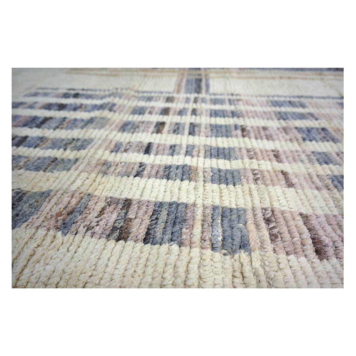 Afghan Tribal Mid-Modern Wool 12x15 Ivory & Tan Handmade Area Rug #1144743