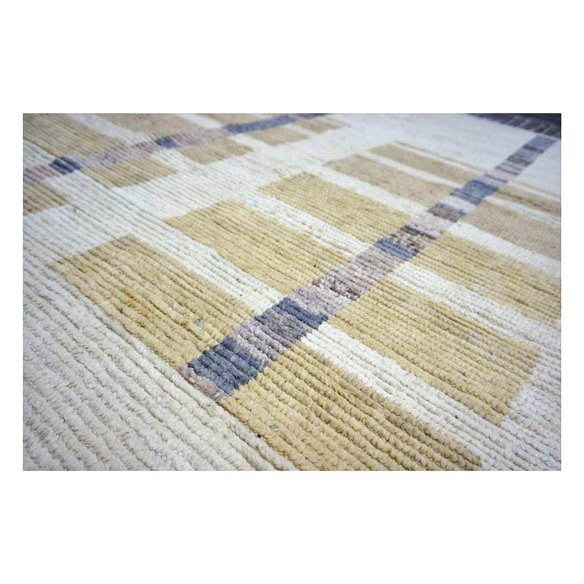 Afghan Tribal Mid-Modern Wool 12x15 Ivory & Tan Handmade Area Rug #1144743