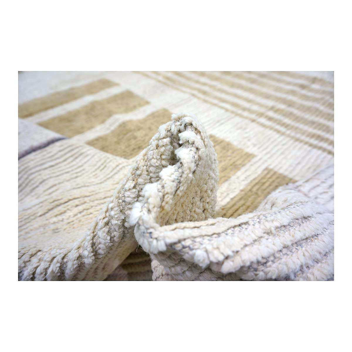 Afghan Tribal Mid-Modern Wool 12x15 Ivory & Tan Handmade Area Rug #1144743