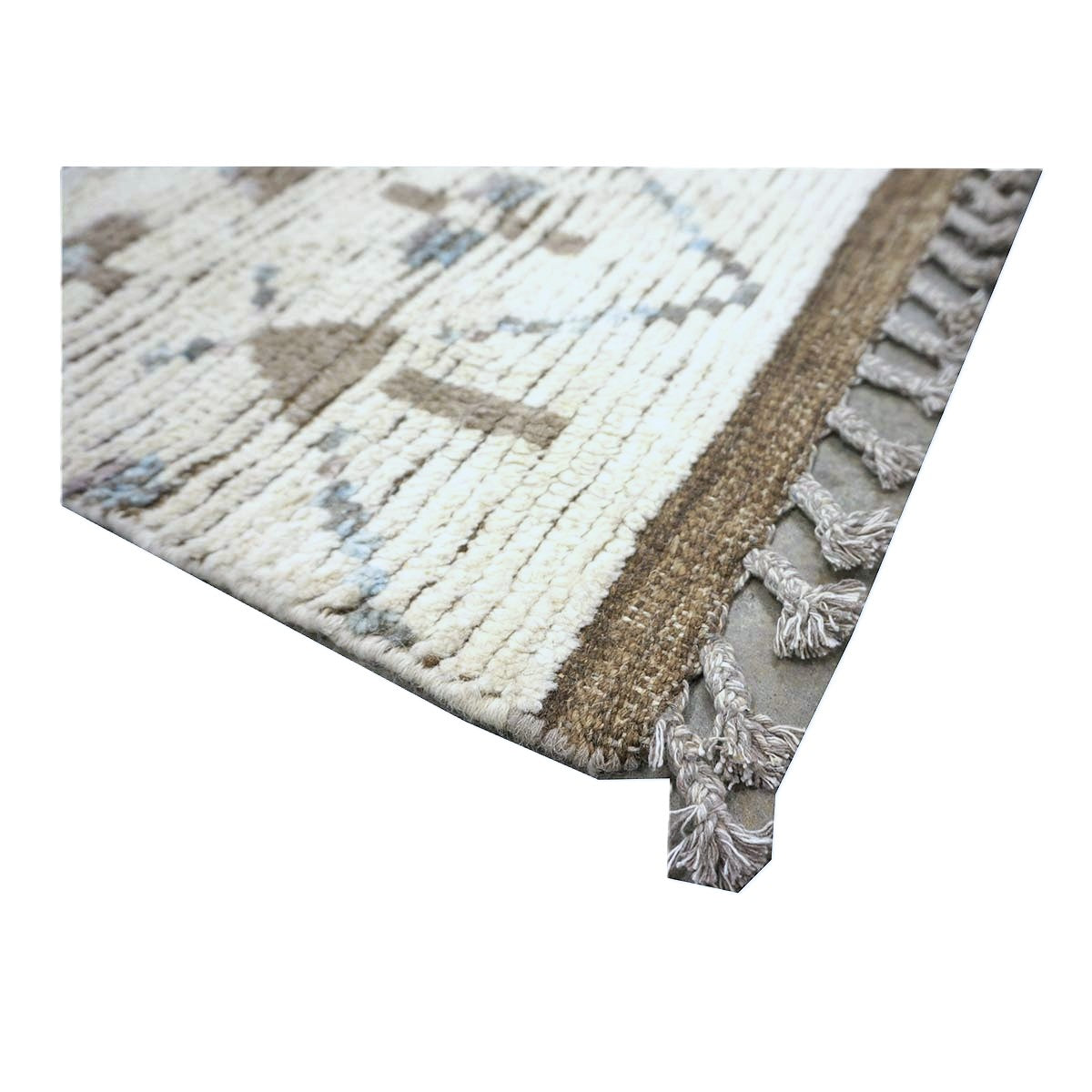 Afghan Tribal Mid-Modern Wool 12x16 Ivory, Brown & Blue Handmade Area Rug #1144745