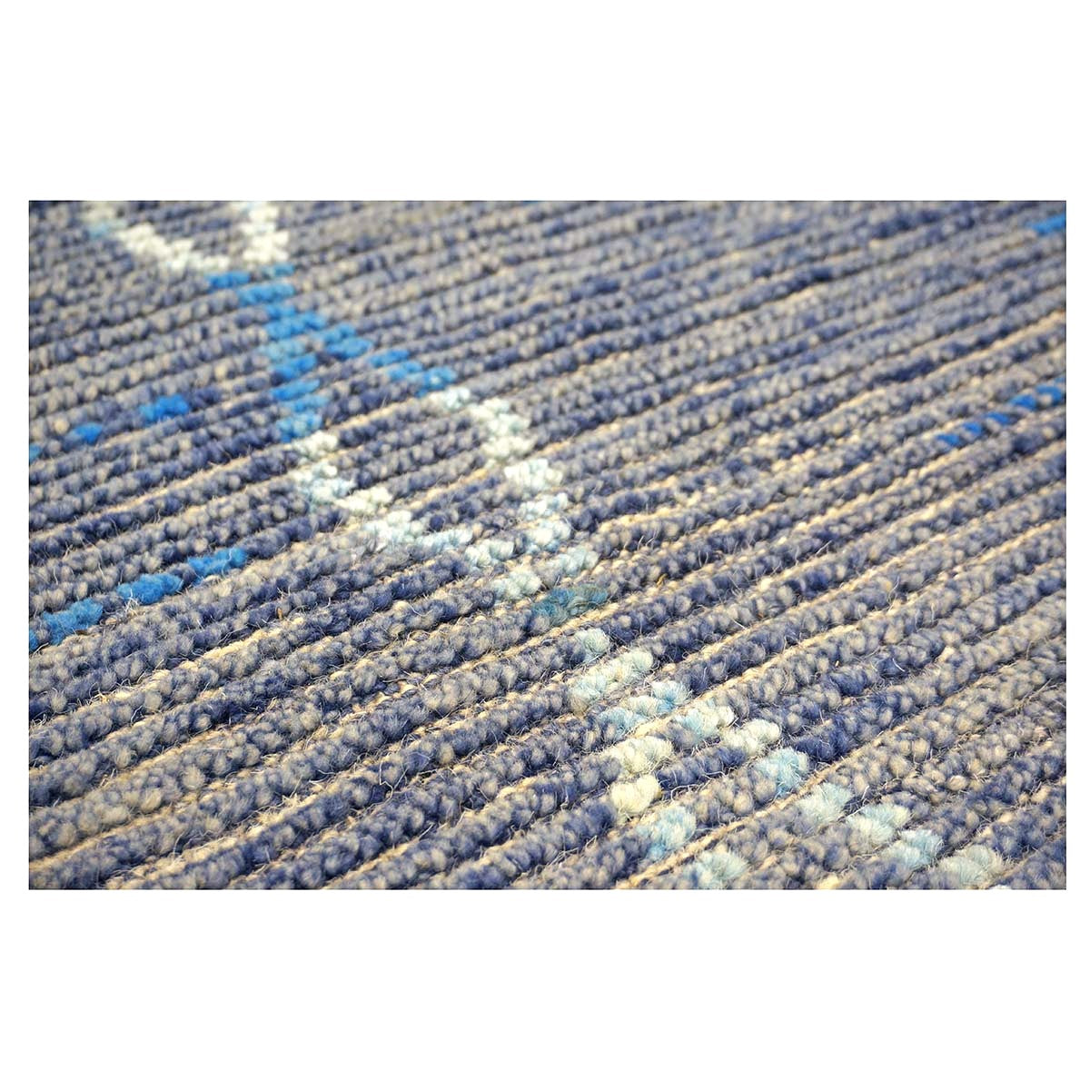 Afghan Tribal Mid-Modern Wool 12x17 Navy & Ivory Handmade Area Rug #1144791