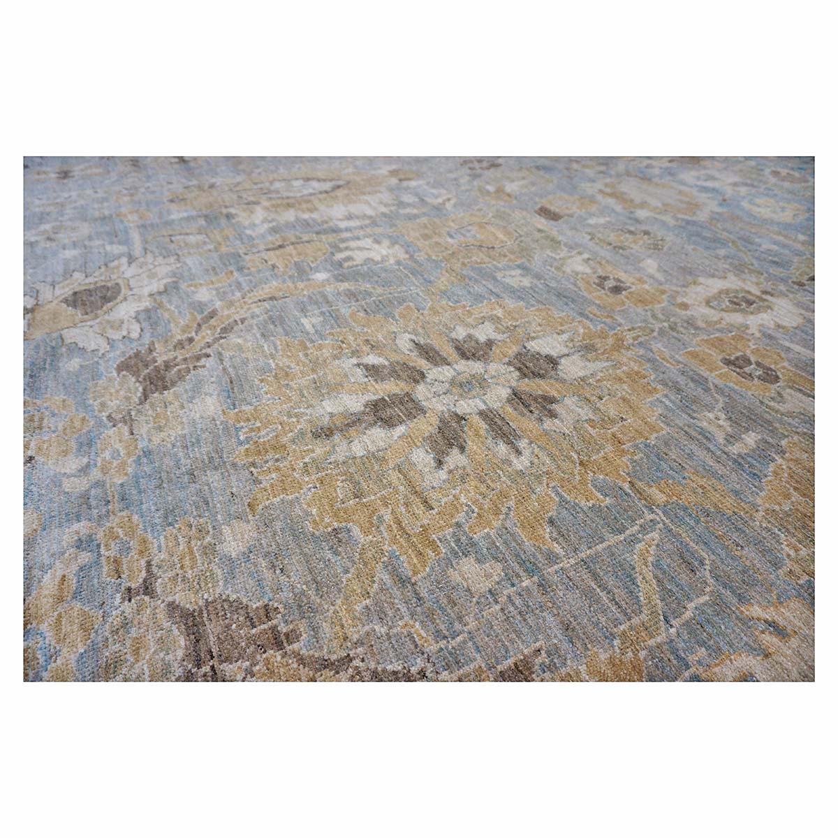 Oversized Persian Sultanabad Master 12x18 Blue, Grey, & Tan Handmade Area Rug #1143042 image 14