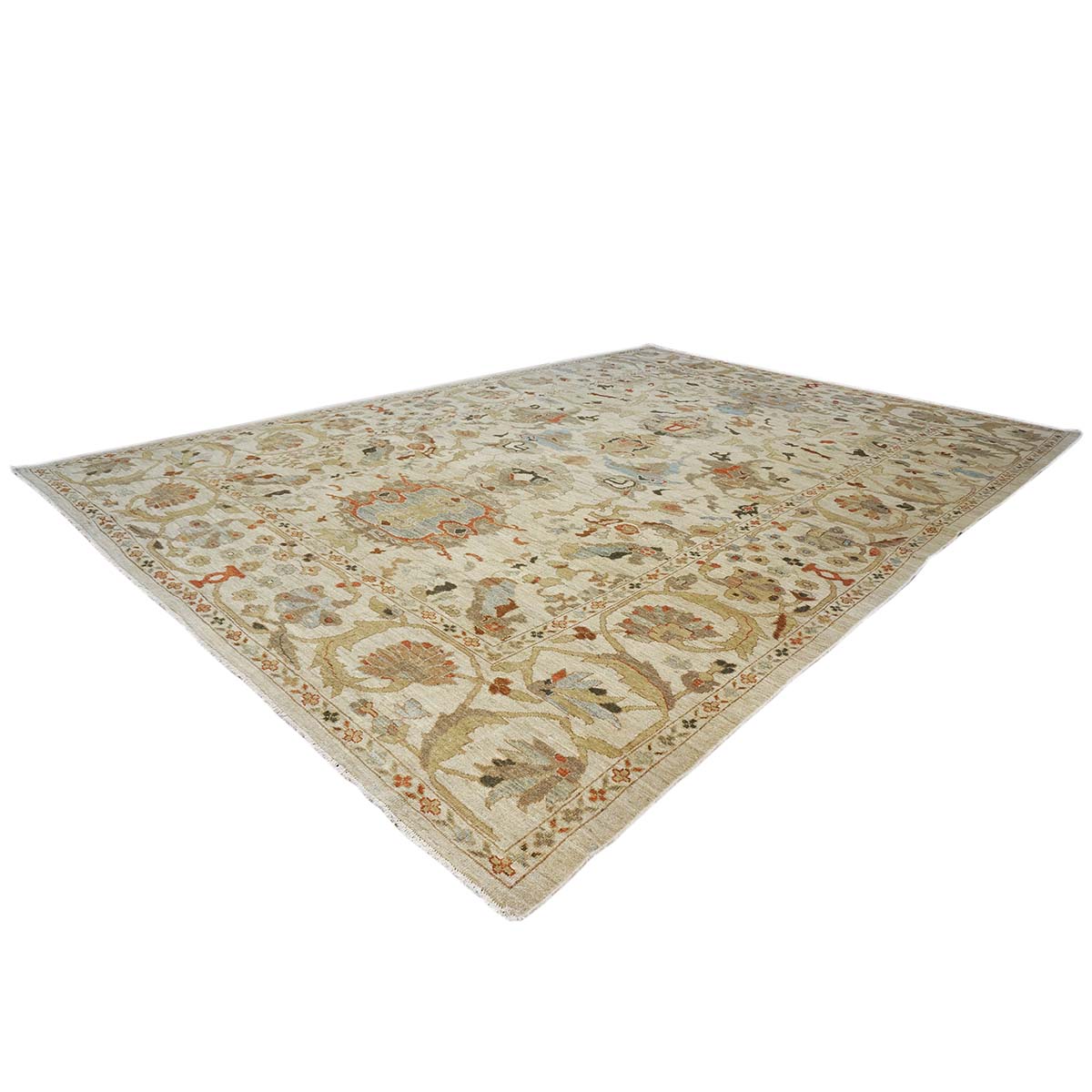 Persian Sultanabad 10x14 Ivory & Tan Area Rug #1142046 image 4