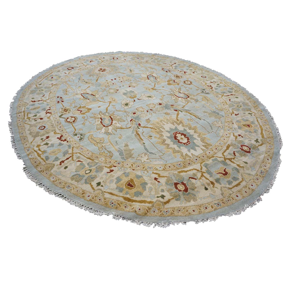 Light Blue Oval 8x10 Sultanabad Wool Rug #9902749 image 3