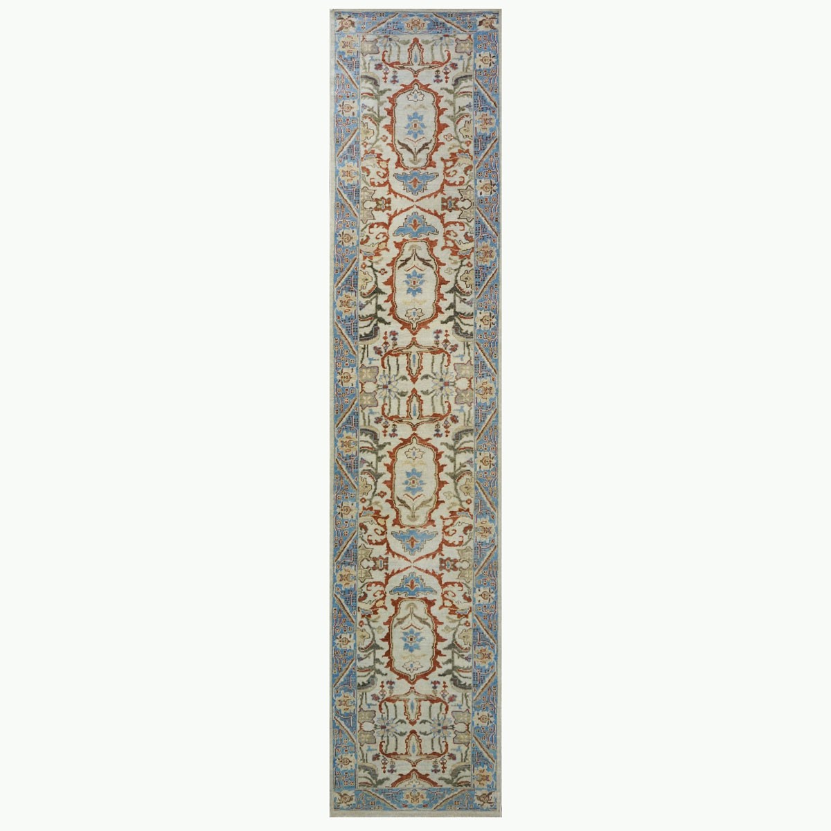 Sultanabad Master 3x14 Slate, Blue, & Red Hall Runner #1143752 image 0