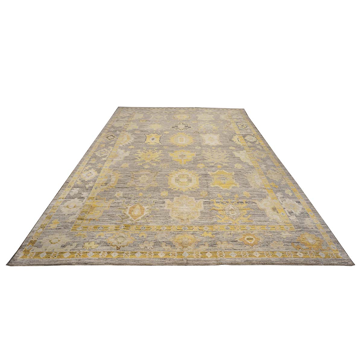 21st Century Turkish Oushak 10X16 Gold, Ivory & Gray Handmade Area Rug #1144099 image 4