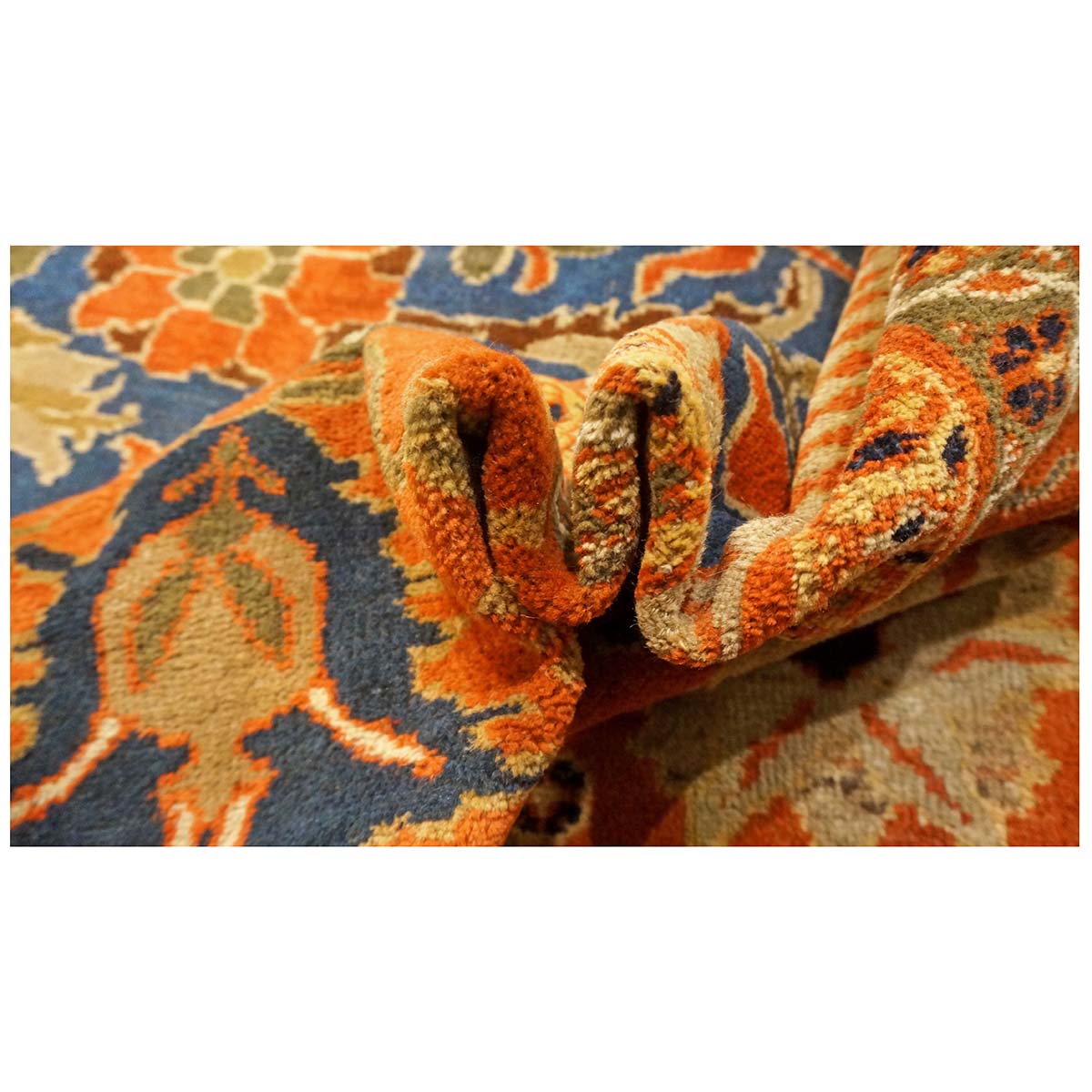 Antique Persian Ziegler Sultanabad 12x15 Orange & Blue Area Rug #1143805 image 5