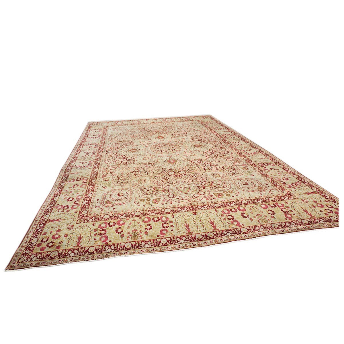 Antique Persian Kerman Lavar 11X16 Pink & Ivory Area Rug #1141138 image 3