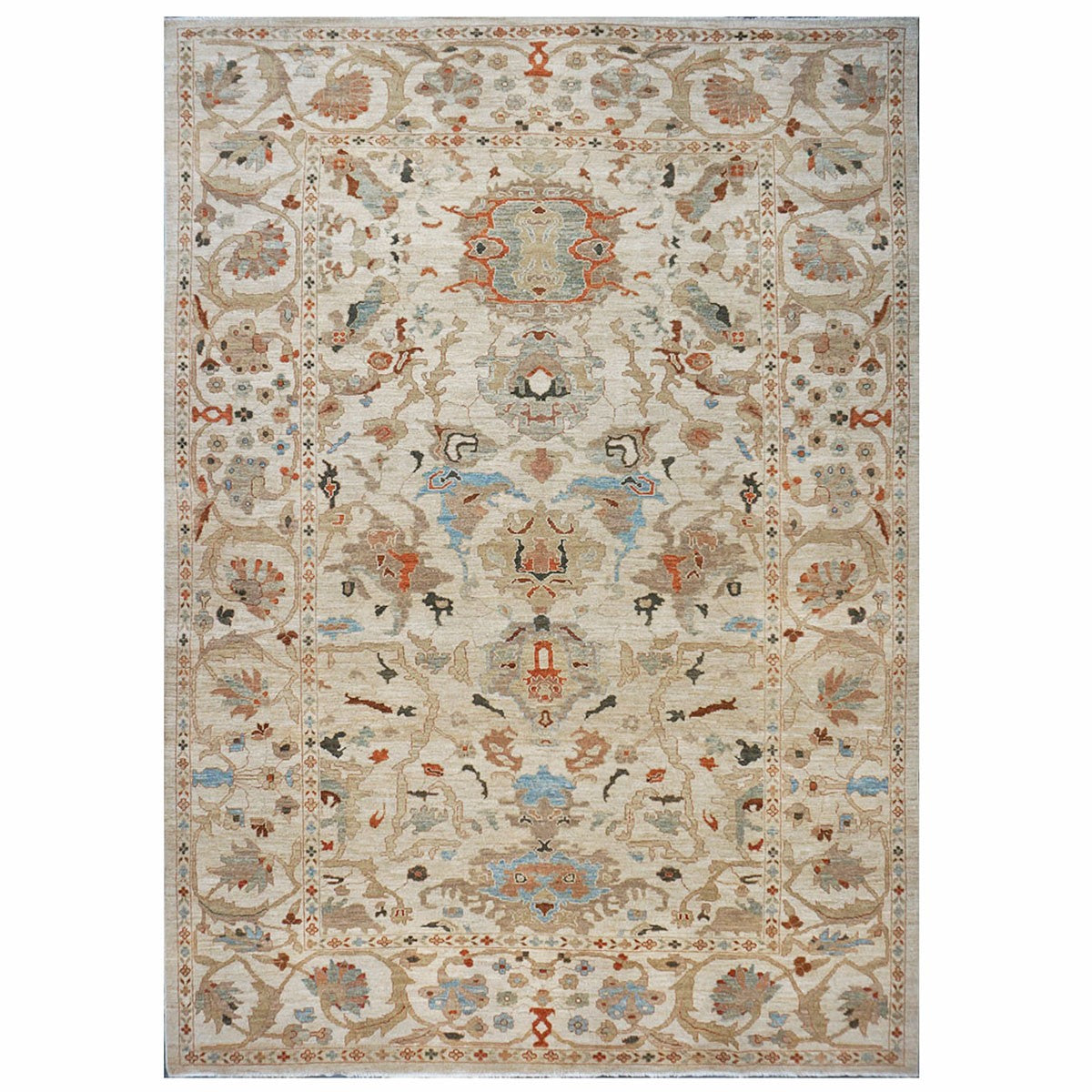 Persian Sultanabad 10x14 Ivory & Tan Area Rug #1142046 image 0