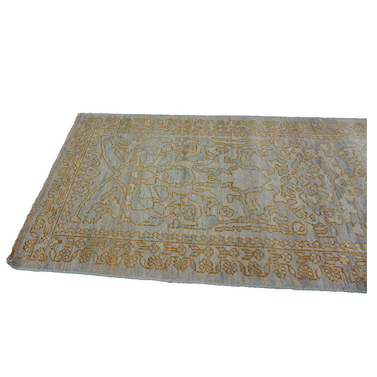 Sultanabad Master 3x12 Light Slate & Gold Hallway Runner Rug #1143677 image 4