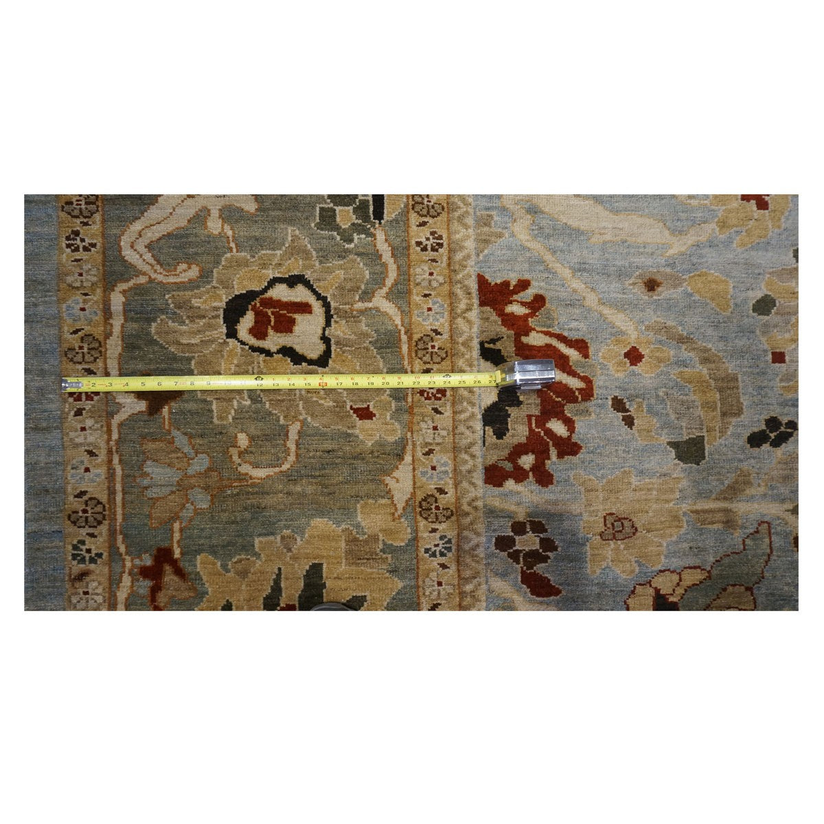 Area Rugs: #1140199 Persian Hand-Knotted Wool Sultanabad  LT. Blue & Green rug 14 x 20 image 3