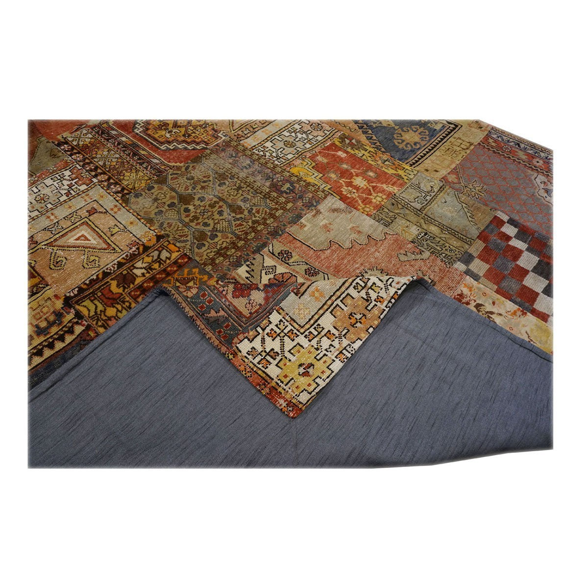 Antique Turkish Patchwork 8X10 Multi Colored Area Rug #9902852 image 3