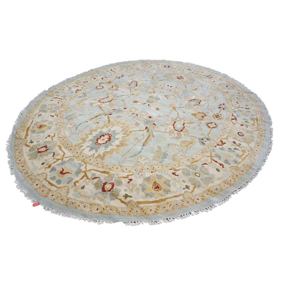 Light Blue Oval 8x10 Sultanabad Wool Rug #9902749 image 4