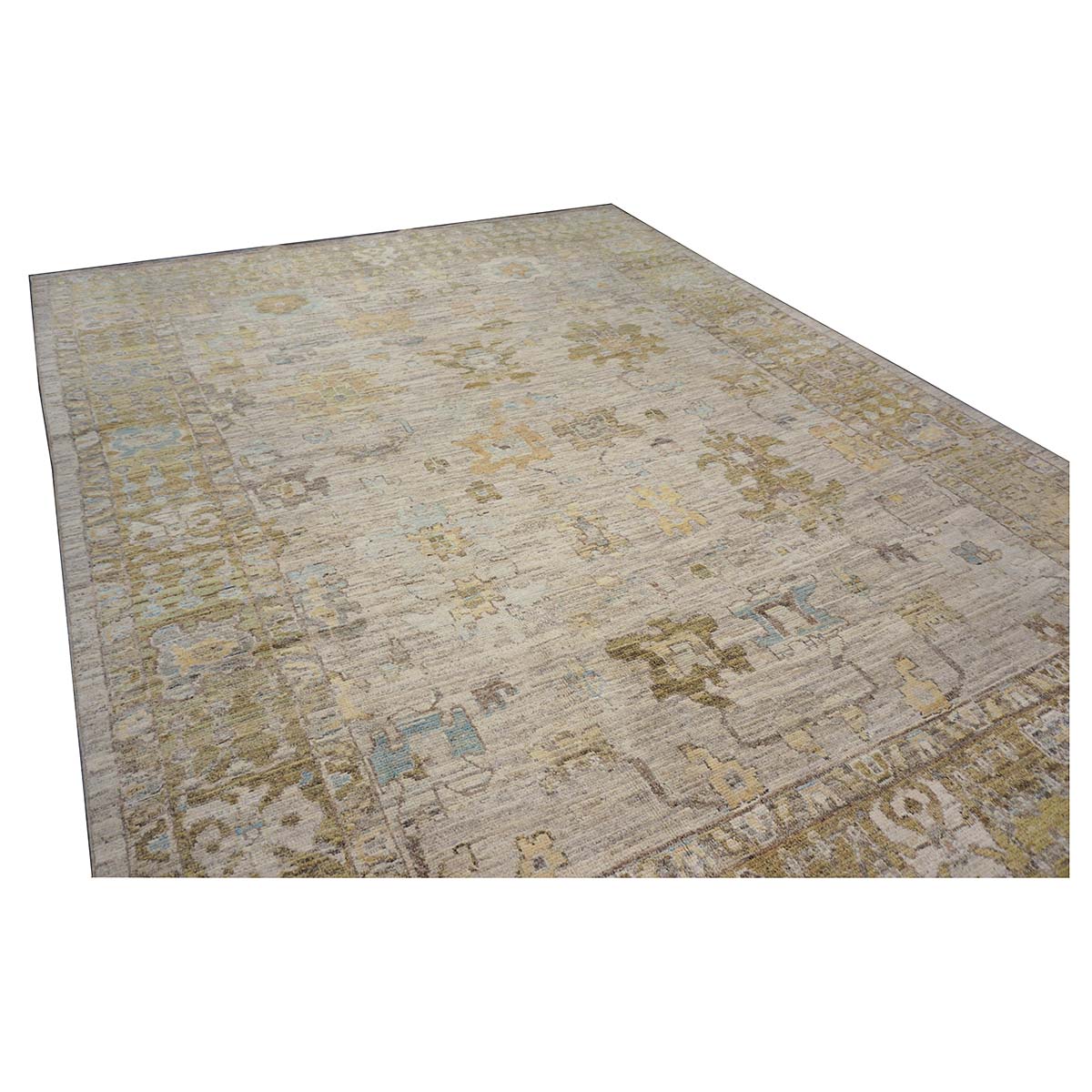 21st Century Turkish Oushak 10X13 Ivory, & Khaki Handmade Area Rug #1144096 image 4