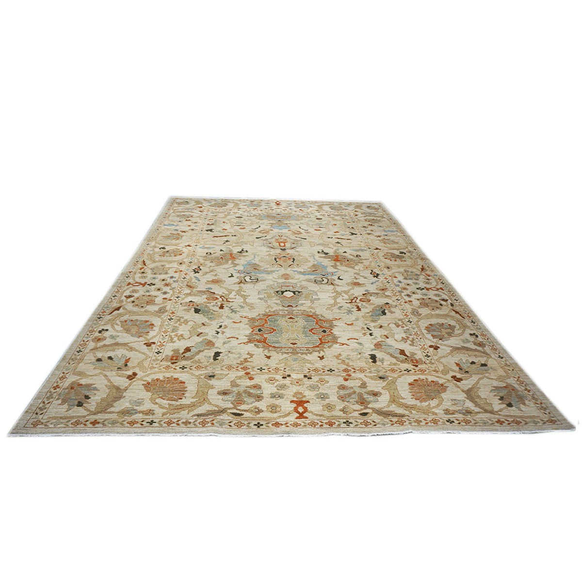 Persian Sultanabad 10x14 Ivory & Tan Area Rug #1142046 image 2