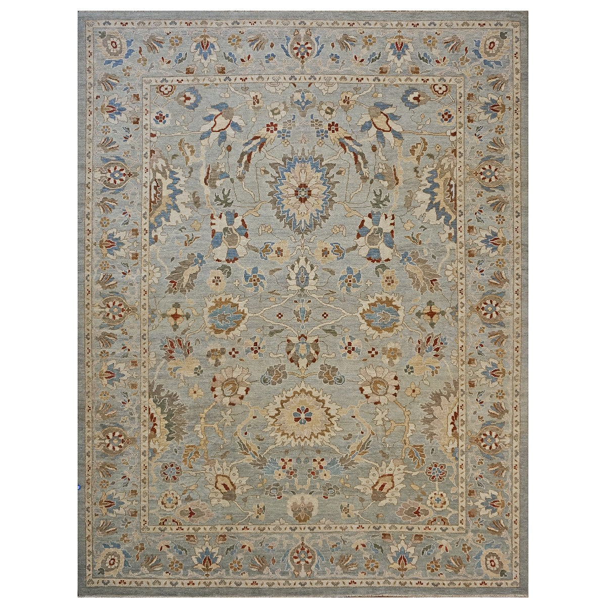 Sultanabad 9X12 Slate, Ivory, Blue, Red Handmade Area Rug #1143280 image 0