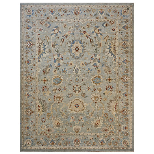 Sultanabad 9X12 Slate, Ivory, Blue, Red Handmade Area Rug #1143280 image 0