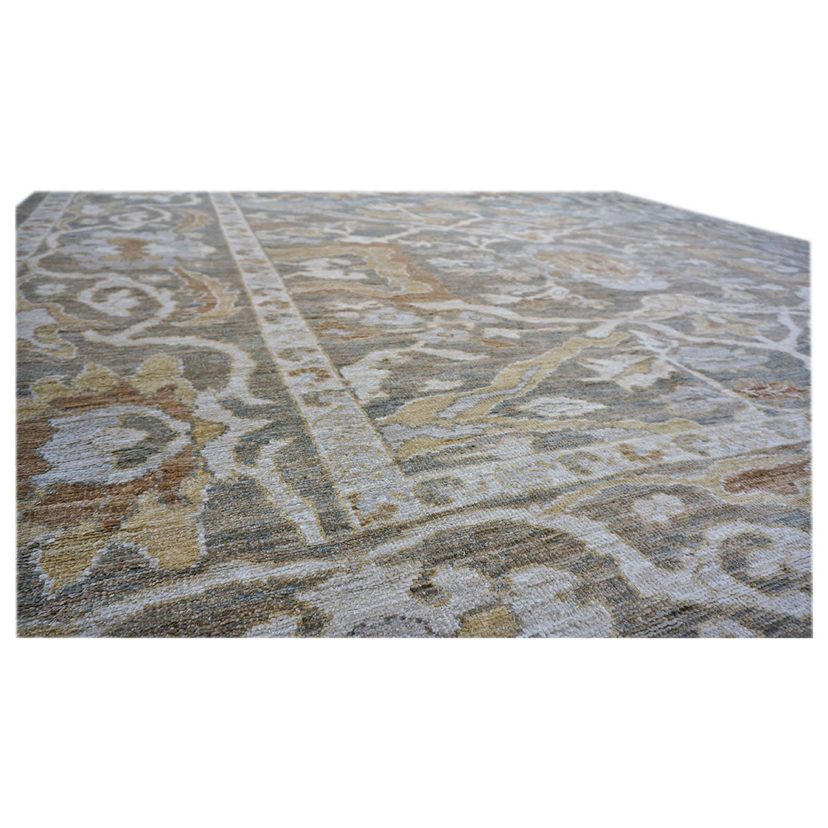 Persian Sultanabad 9x12 Olive & Tan Handmade Area Rug #1141109 image 3