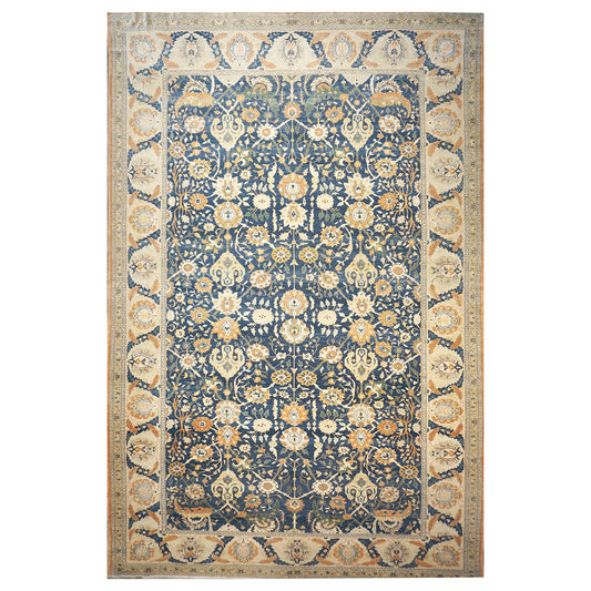 Vintage Egyptian Sultanabad 13x21 Blue, Ivory, & Orange Oversized Area Rug #1143944 image 0