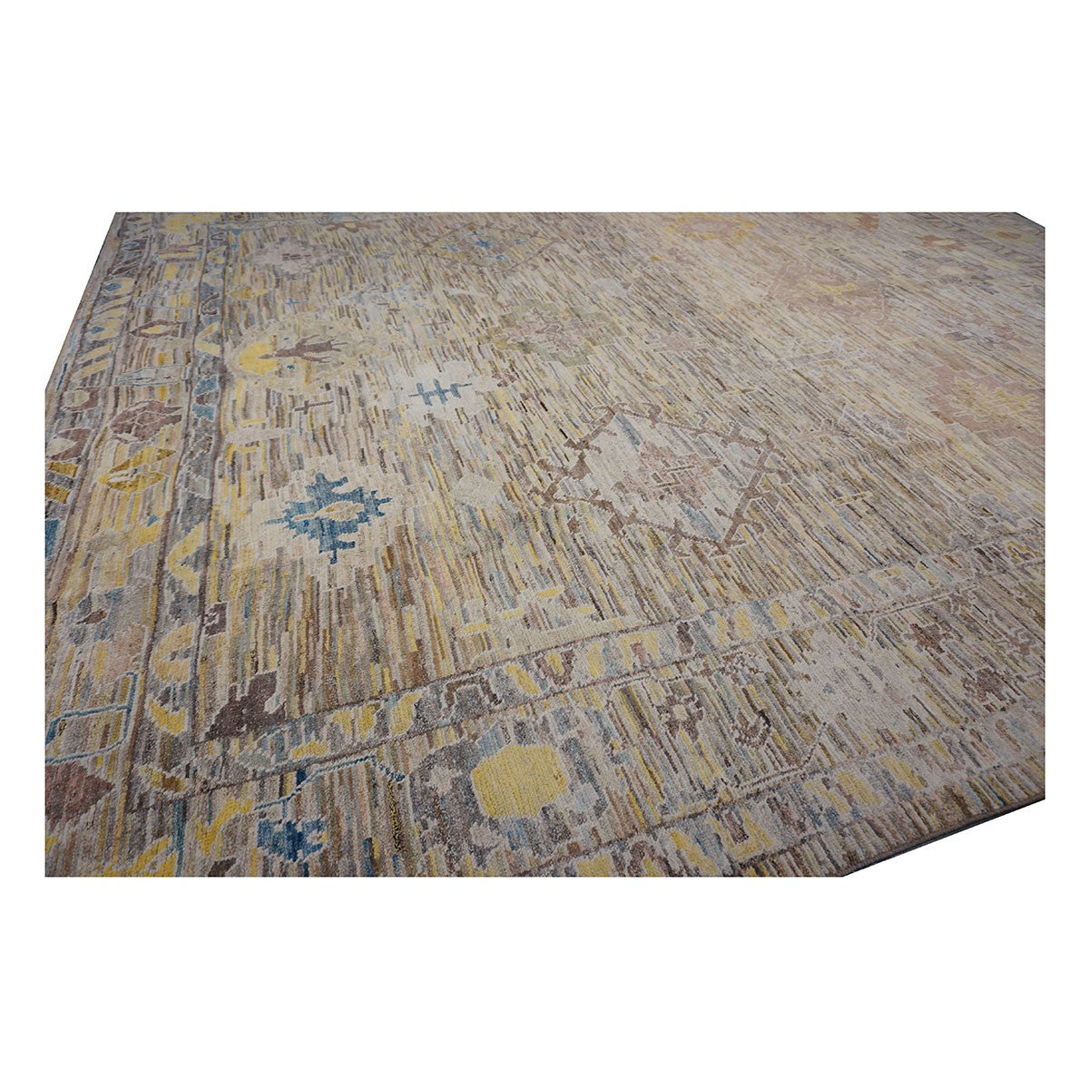 21st Century Turkish Oushak 12X15 Gold, Slate Blue& Ivory Handmade Area Rug #1144127 image 5