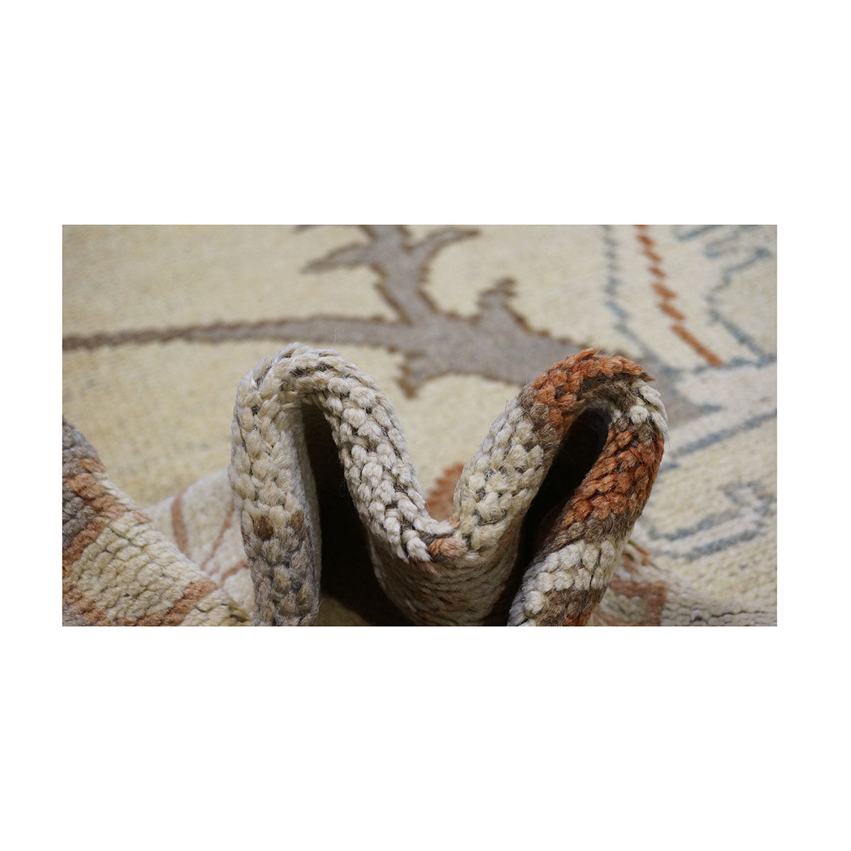 21st Century Turkish Oushak 9x13 Gray, Ivory & Brown Handmade Runner Rug #1140109 image 5
