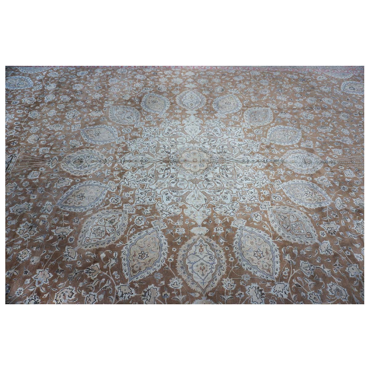Antique Persian Tabriz 13X20 Brown & Salmon Oversized Area Rug #9902107 image 7