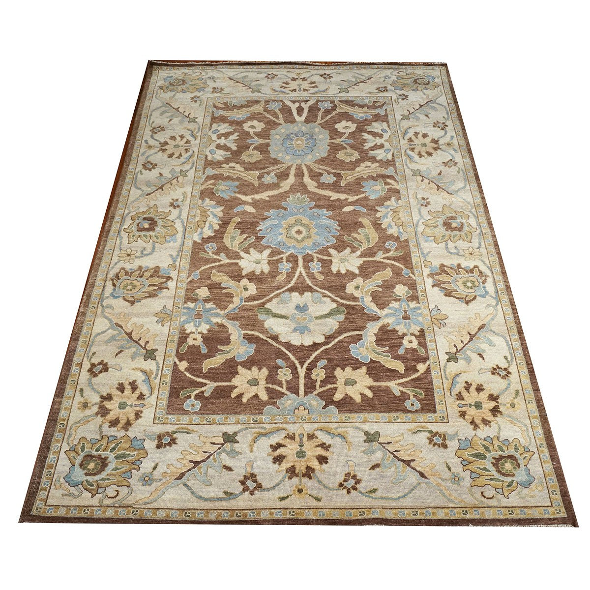 21st Century Sultanabad 6x9 Brown & Ivory Handmade Area Rug #1143352 image 1