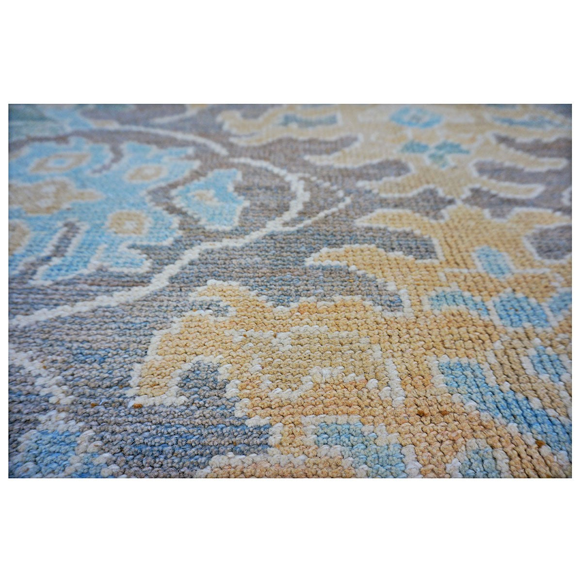 21st Century Turkish Donegal 12x12 Taupe and Blue Square Area Rug #1140522 image 2