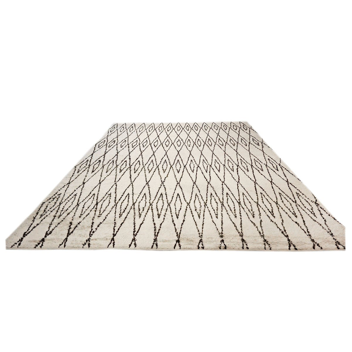 Vintage Beni Ourain Modern Morrocan 12x18 Ivory & Dark Brown Handmade Area Rug #AY101 image 1